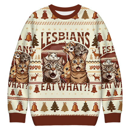 Uglysweatershops Lesbians Eat What Funny Christmas Ugly Sweatshirt