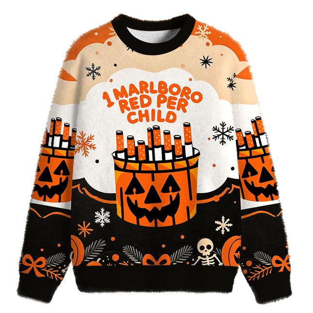 Uglysweatershops Red Per Child Fuzzy Christmas Ugly Sweatshirt