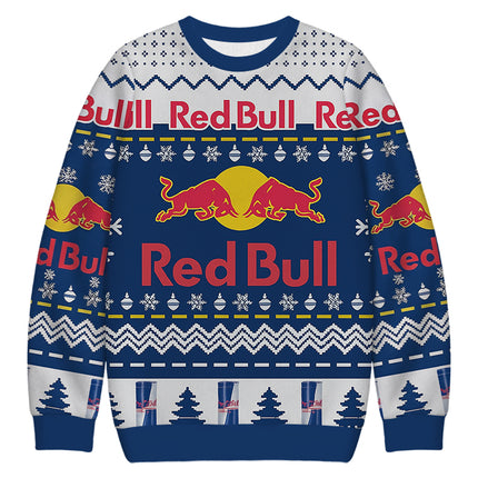 Uglysweatershops Blue Drink Christmas Ugly Sweatshirt