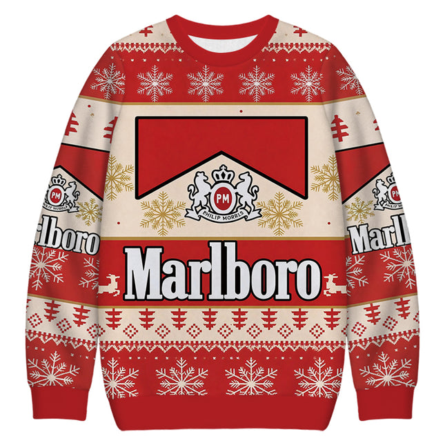 Uglysweatershops Red Cig Christmas Ugly Sweatshirt