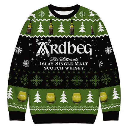 Uglysweatershops Black Beer Vintage Christmas Ugly Sweatshirt