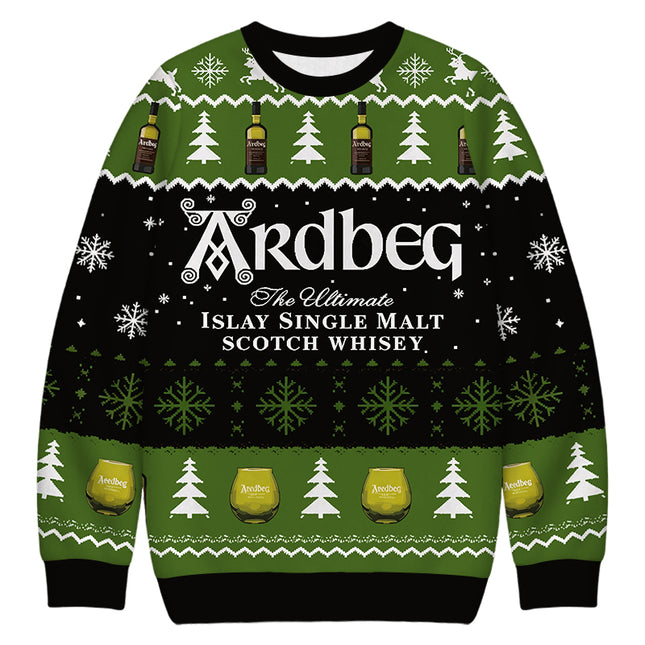 Uglysweatershops Black Beer Vintage Christmas Ugly Sweatshirt