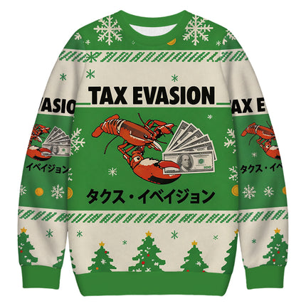 Uglysweatershops Green Tux Evasion Funny Christmas Ugly Sweatshirt
