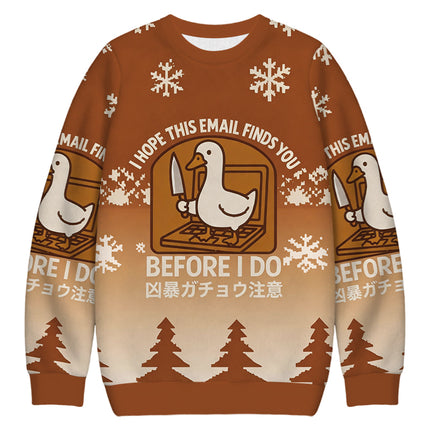 Uglysweatershops Goose With A Knife Christmas Ugly Sweatshirt