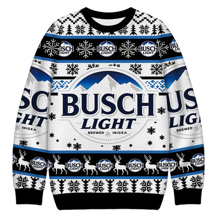 Uglysweatershops Busch Vintage Christmas Ugly Sweatshirt