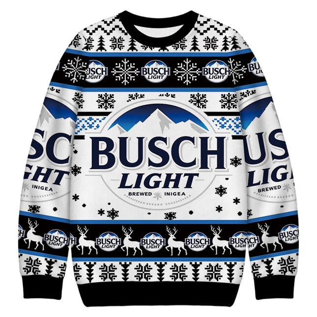 Uglysweatershops Busch Vintage Christmas Ugly Sweatshirt