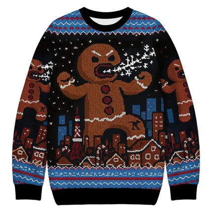 Uglysweatershops Gingerbread Monster Christmas Ugly Sweatshirt