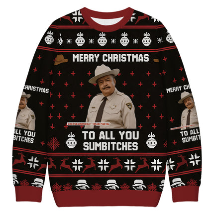 Uglysweatershops Happy To All You Christmas Ugly Sweatshirt