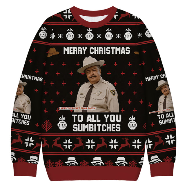 Uglysweatershops Happy To All You Christmas Ugly Sweatshirt