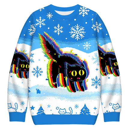 Uglysweatershops Technicat Glitch Christmas Ugly Sweatshirt