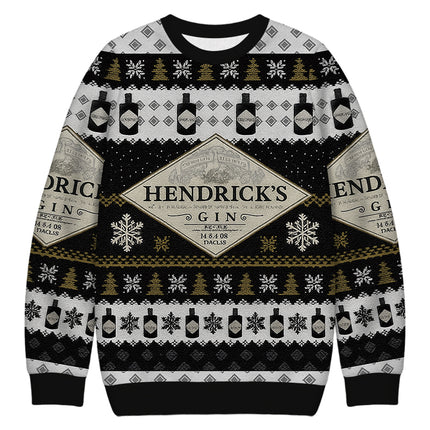 Uglysweatershops Black Beer Christmas Ugly Sweatshirt