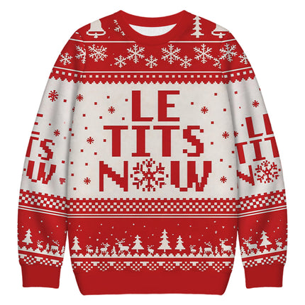 Uglysweatershops Le Tits Now Christmas Ugly Sweatshirt