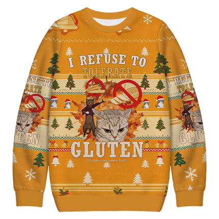 Uglysweatershops I Refuse to Tolerate Gluten Christmas Ugly Sweatshirt