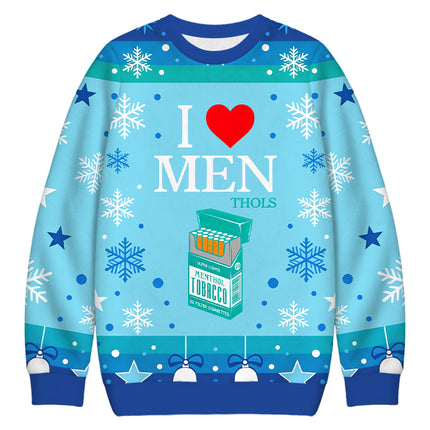 Uglysweatershops I Heart Love Smoking Christmas Ugly Sweatshirt
