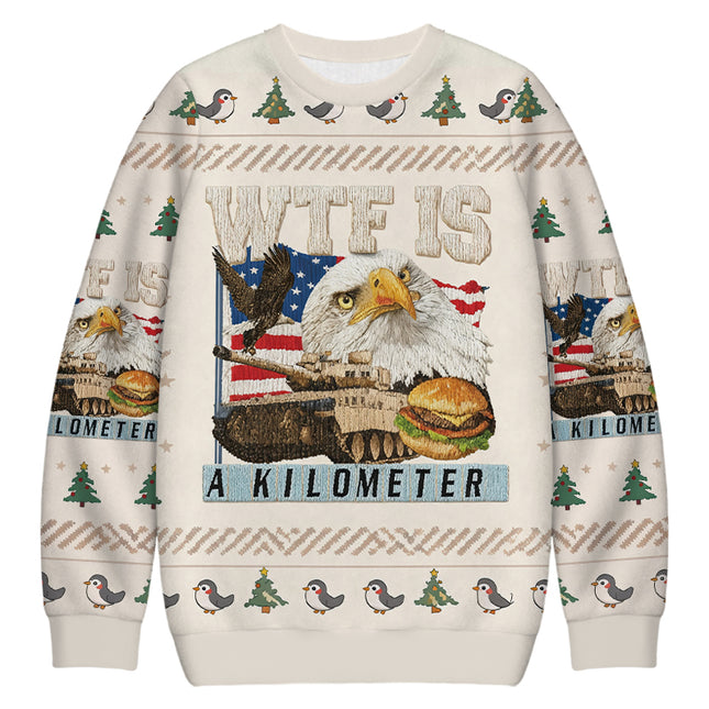 Uglysweatershops WTF Is A Kilometer Meme Christmas Ugly Sweatshirt
