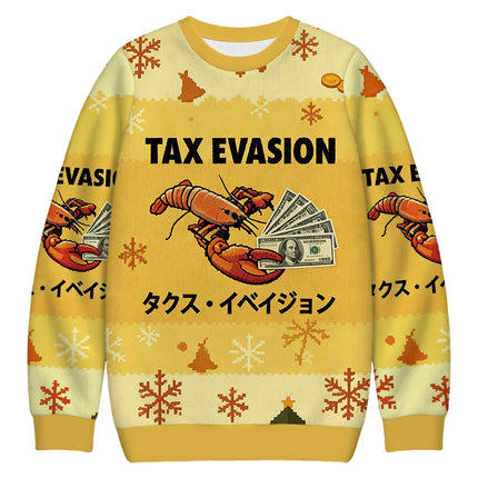 Uglysweatershops Tux Evasion Funny Christmas Ugly Sweatshirt