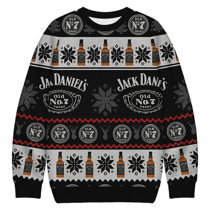Uglysweatershops Black Jack Christmas Ugly Sweatshirt