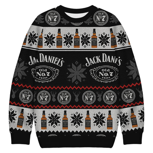 Uglysweatershops Black Jack Christmas Ugly Sweatshirt