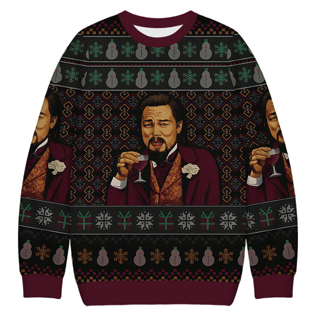 Uglysweatershops Laughing Man Christmas Ugly Sweatshirt
