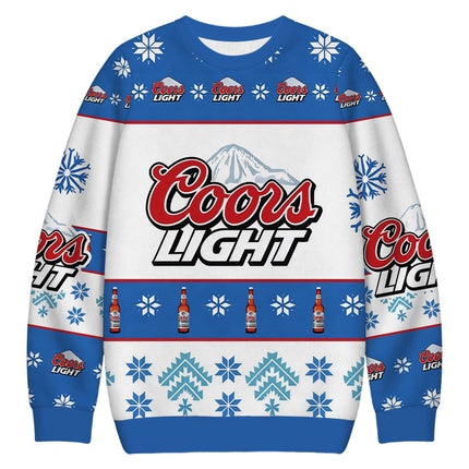 Uglysweatershops Blue Light Christmas Ugly Sweatshirt