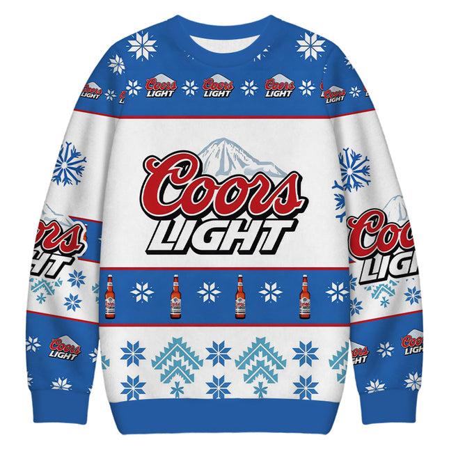 Uglysweatershops Blue Light Christmas Ugly Sweatshirt