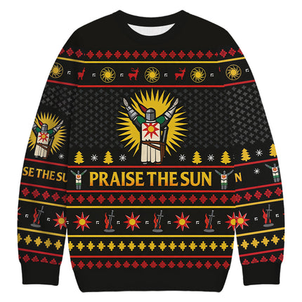 Uglysweatershops Praise the Sun Christmas Ugly Sweatshirt