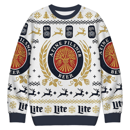 Uglysweatershops White Lite Christmas Ugly Sweatshirt