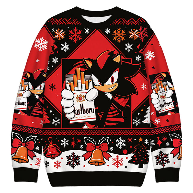 Uglysweatershops Shadow The Hedgehog Christmas Ugly Sweatshirt