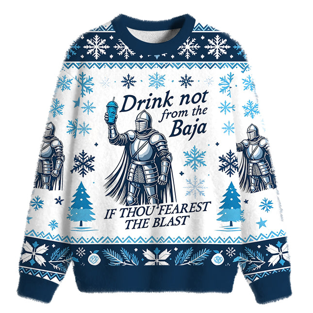 Uglysweatershops Funny Medieval Times Meme Fuzzy Christmas Ugly Sweatshirt