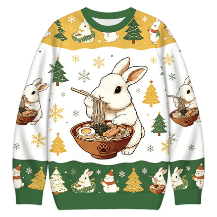 Uglysweatershops Bunny:One More Bowl Christmas Ugly Sweatshirt