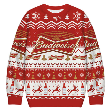 Uglysweatershops Red Beer Christmas Ugly Sweatshirt