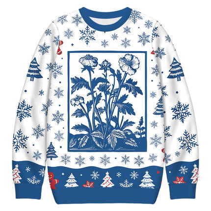 Uglysweatershops Wildflowers Christmas Ugly Sweatshirt