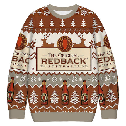 Uglysweatershops Brown Wine Christmas Ugly Sweatshirt