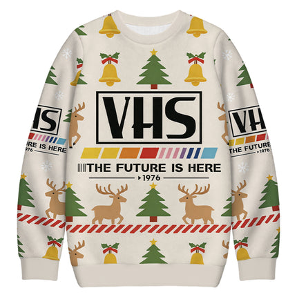 Uglysweatershops VHS 1976 Vintage Christmas Ugly Sweatshirt