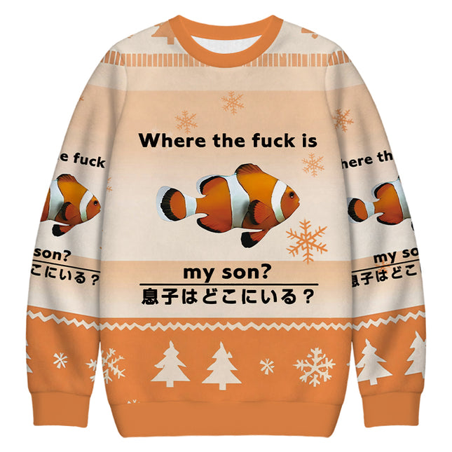 Uglysweatershops Fish Looking For Son Christmas Ugly Sweatshirt