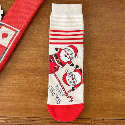 Uglysweatershops  Christmas  Women Striped Santa Socks