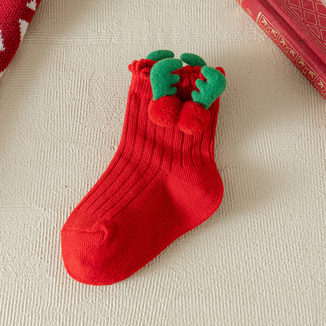 Uglysweatershops Red Antler Kids Xmas Socks
