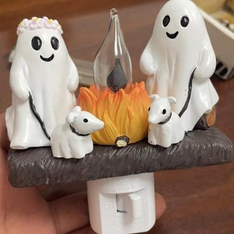 Uglysweatershops Halloween Ghost Campfire Flickering Nightlight