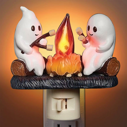 Uglysweatershops Halloween Ghost Campfire Flickering Nightlight