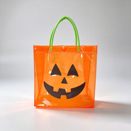 Uglysweatershops Halloween 10 Pack Transparent PVC pumpkin tote bag
