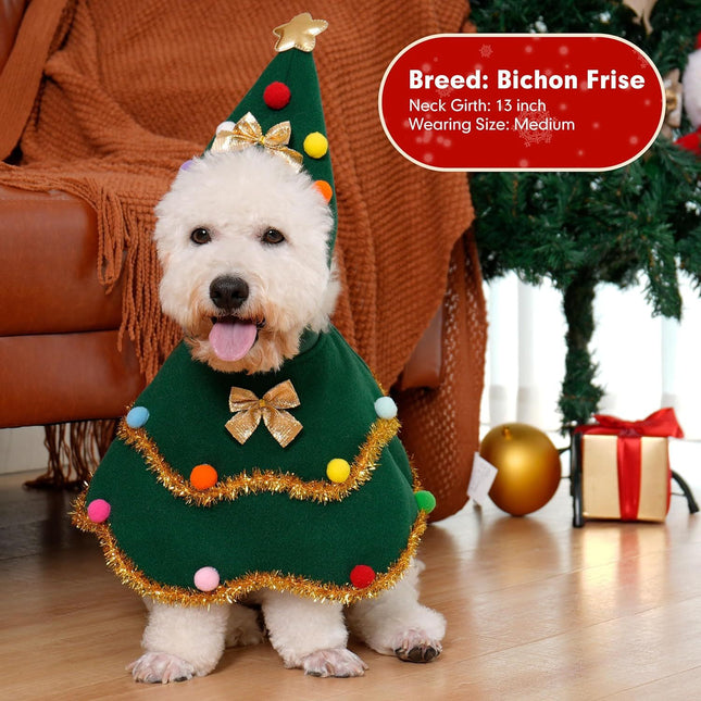 Uglysweatershops Christmas Tree Dog Cloak Cute Cat Xmas Costume