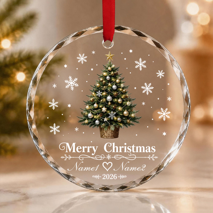 Uglysweatershops Holiday Tree Couple Personalized Christmas Tree Ornament