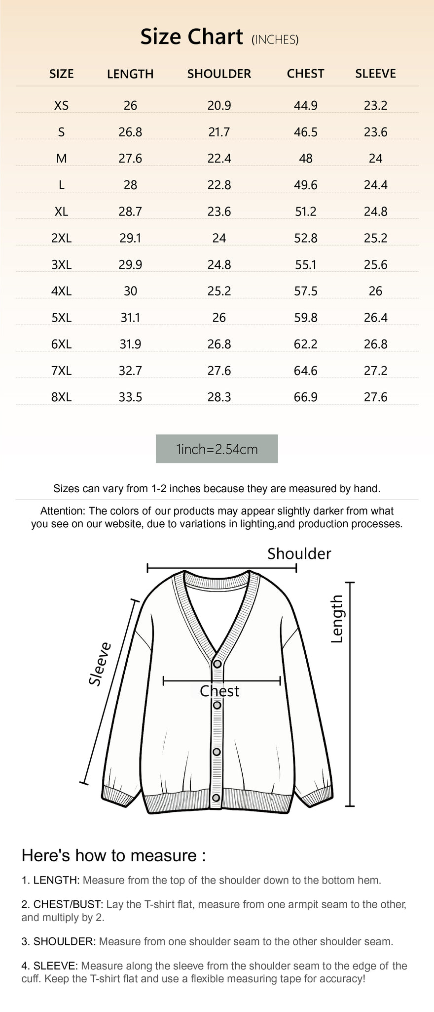 Size chart