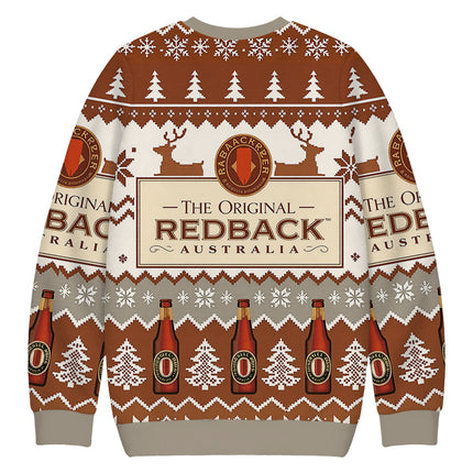 Uglysweatershops Brown Wine Christmas Ugly Sweatshirt