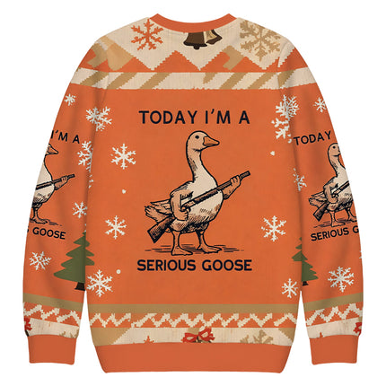 Uglysweatershops Serious Stupid Goose Christmas Ugly Sweatshirt