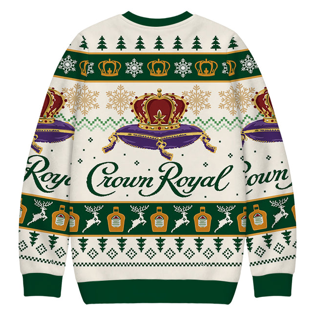 Uglysweatershops Snowflake Deer Christmas Ugly Sweatshirt