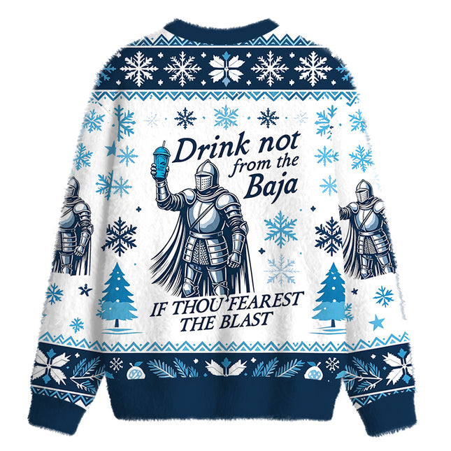 Uglysweatershops Funny Medieval Times Meme Fuzzy Christmas Ugly Sweatshirt