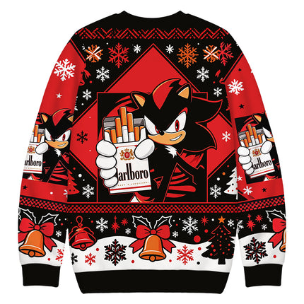 Uglysweatershops Shadow The Hedgehog Christmas Ugly Sweatshirt