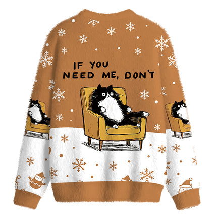 Uglysweatershops Unavailable Cat Fuzzy Christmas Ugly Sweatshirt