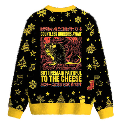 Uglysweatershops Countless Horrors Await But Remain Faithful to the Cheese Fuzzy Christmas Ugly Sweatshirt